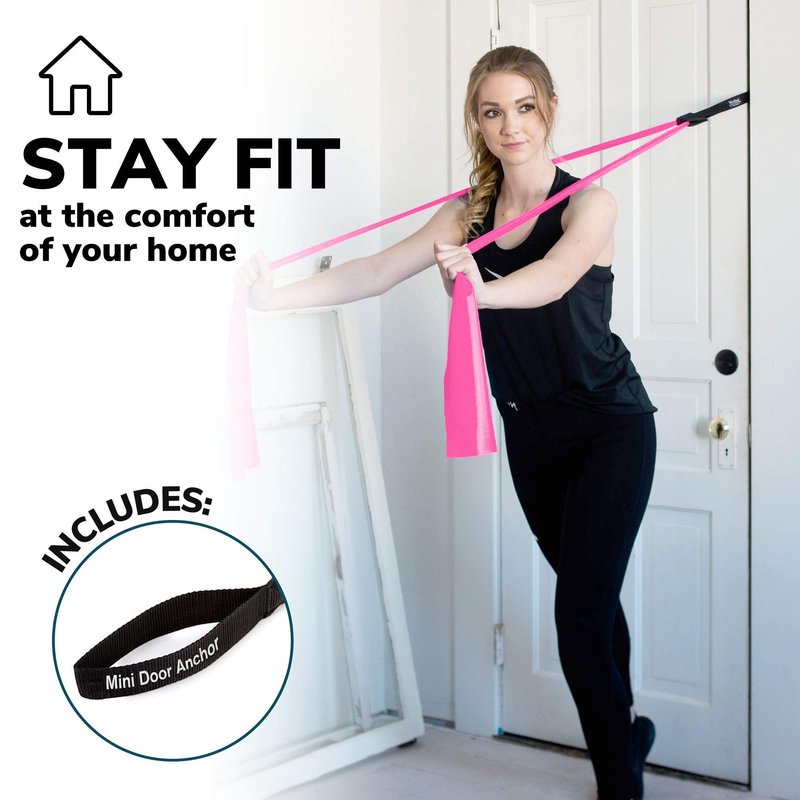 Resistance Bands for Working Out | 7Ft Long Resistance Bands |Super Exercise Bands with Carry Pouch and Door Anchor I Latex Free Workout Bands Including an Exclusive Workout App and E-Book