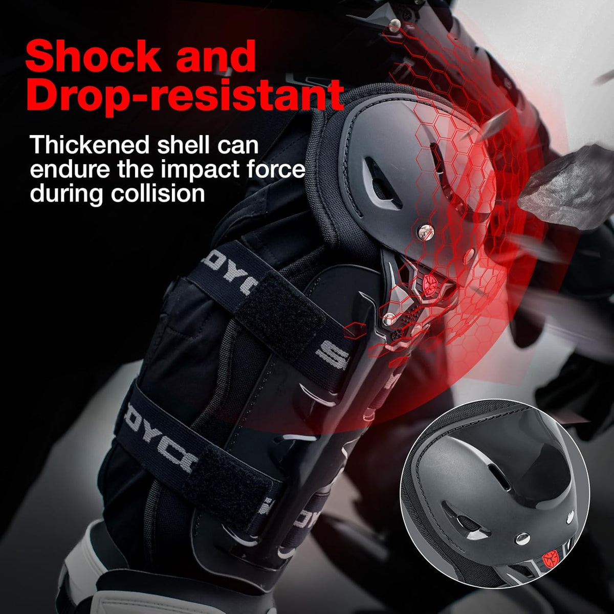 SCOYCO Motorcycle Knee Pads - CE Level 1 Adjustable Protective Gear for Motocross & Cycling