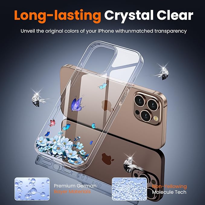 toushion 3 in 1 for iPhone 16 Pro Case Clear, Screen Protector *1 & Camera Lens