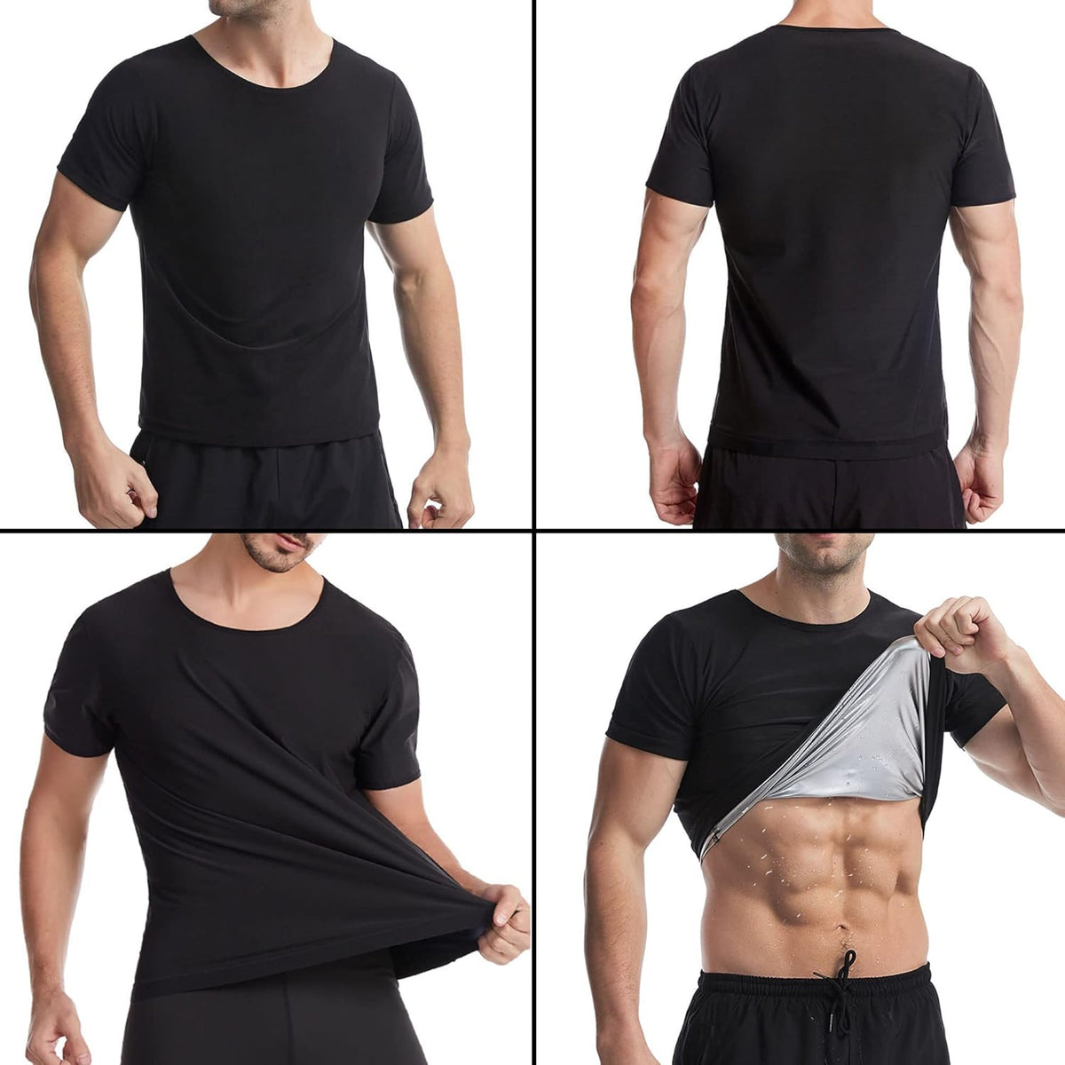 Skiennix Sauna Shirt for Men - Short Sleeve Compression Vest for Effective Body Shaping | Gym Exercise Top
