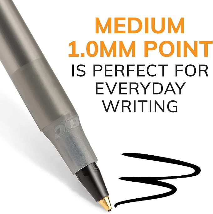 BIC Round Stic Xtra Life Ballpoint Pens, Medium Point, 60-Count Pack, Flexible