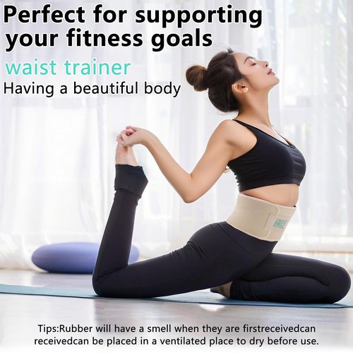 Lisacool Waist Trainer for Women,Waist Sweat Band for Women,Belt for Weight Loss, Belly Band,Stomach Wrap Lumbar Support Champagne