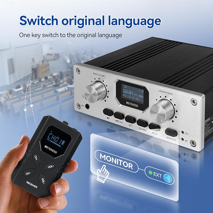 Retekess TT119 Assistive Listening System, Church Translation System