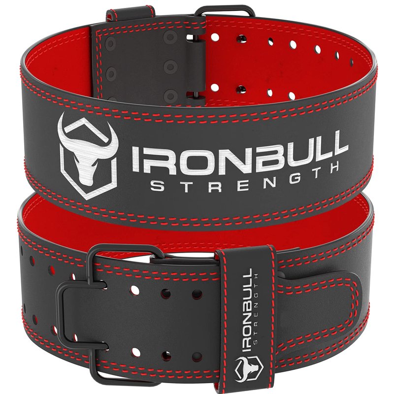 Quick Release Weightlifting Belt PRO - 7mm Fast Lever Lifting Belt - 4-inch Wide Suede Leather Back Support - For Powerlifting, Weight Training, Gym and Fitness (Medium, Black/Red)