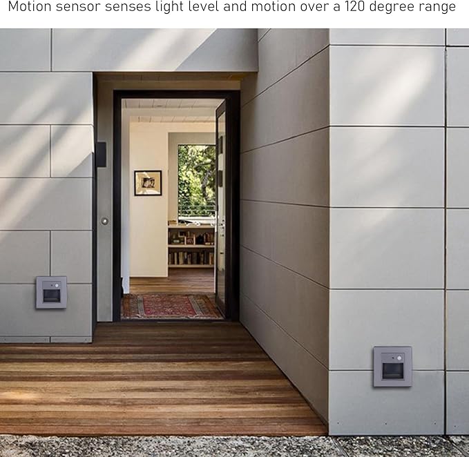 YWBL-WH 1.5W LED Step Lights Horizontal Light Sensing 120° Motion Range Warm Light 3000K Indoor Stair Light for Bedroom