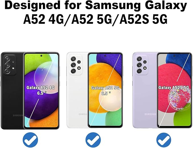 QHOHQ 3 Pack Screen Protector for Samsung Galaxy A52 4G/5G