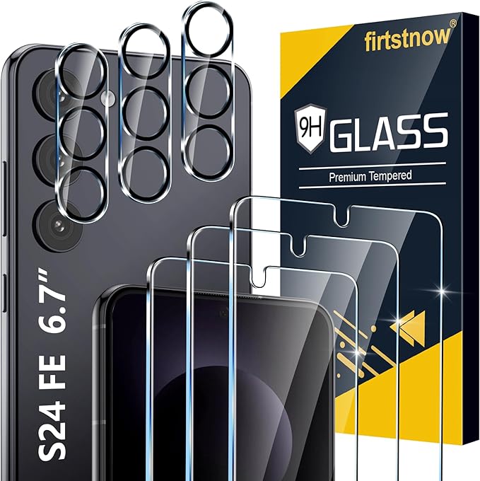 firtstnow 3 Pack for Samsung Galaxy S24 FE Screen Protector Tempered Glass + 3