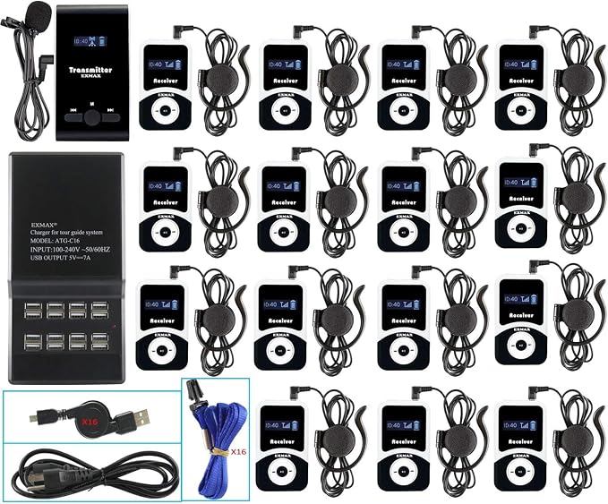 EXMAX® ATG-100T 195MHz Wireless Tour Guide System Simultaneous Translation
