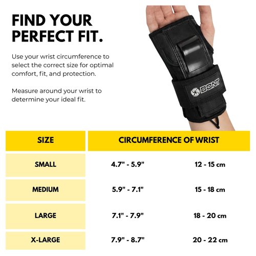 Bont Adult Wrist Guard Skate Pads Protection for Roller, Park, Ice Skate, Skateboard, Scooter (Small)