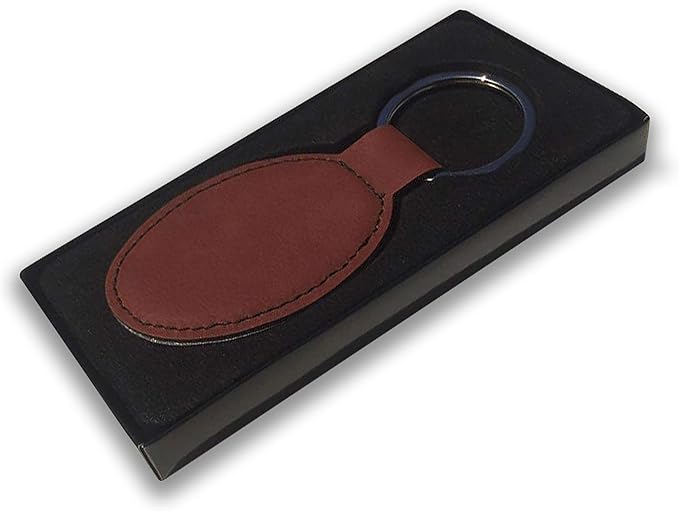 LaserGram Oval Keychain, Golfer Golfing, Personalized Engraving Included (Burgundy)