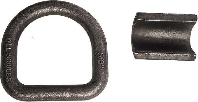 Hi Gear 5/8 inch 18000 Lbs Load Capacity Weld-on Flip D-Ring Anchor Flatbed Truck Trailer Ratchet Strap Cargo Tie Down (4)