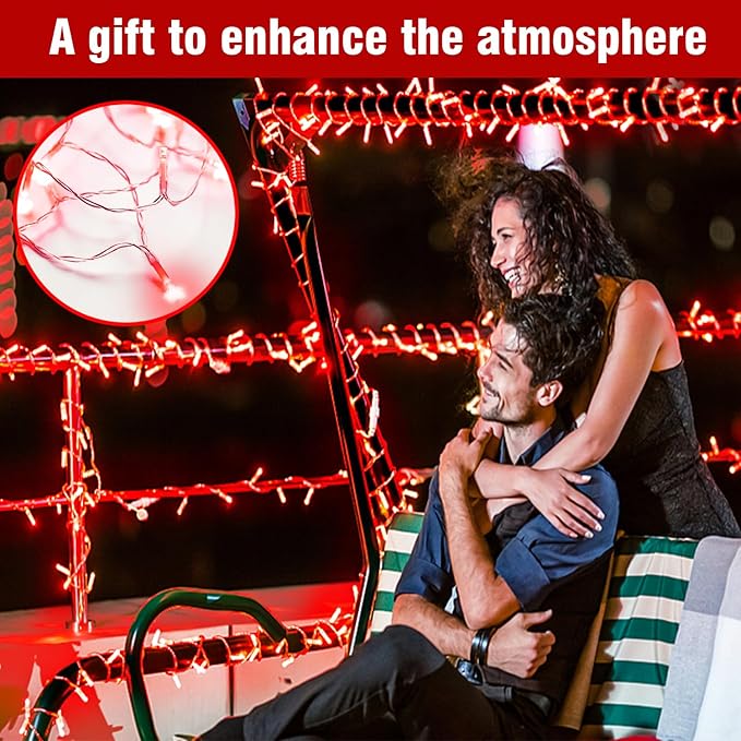 70FT Red String Lights, 210 LED Waterproof Seasonal Fairy Lights with 8 Modes, Indoor Outdoor Decorative Lighting for Christmas, Valentine’s Day, Wedding, Party, Garden