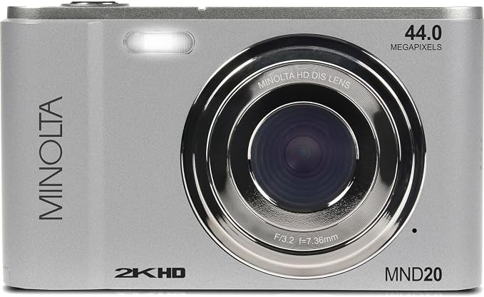 Minolta MND20 44MP Digital Camera – 2.7K Ultra HD Video, 16X Digital Zoom