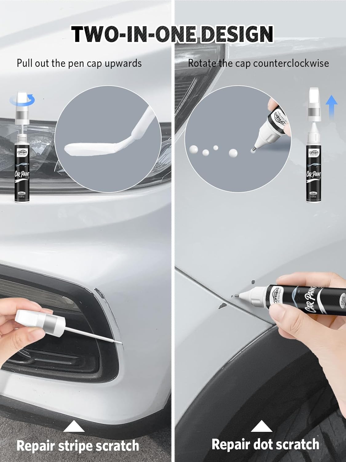 Billet Silver Metallic(PSC/JSC) for Ram Touch Up Paint Pen, 2 in 1 Car Scratch Remover with Pen Tip and Brush, Precise Color Match for Car Paint Scratch Repair, Quickly and Easily Fix Chips and Nicks