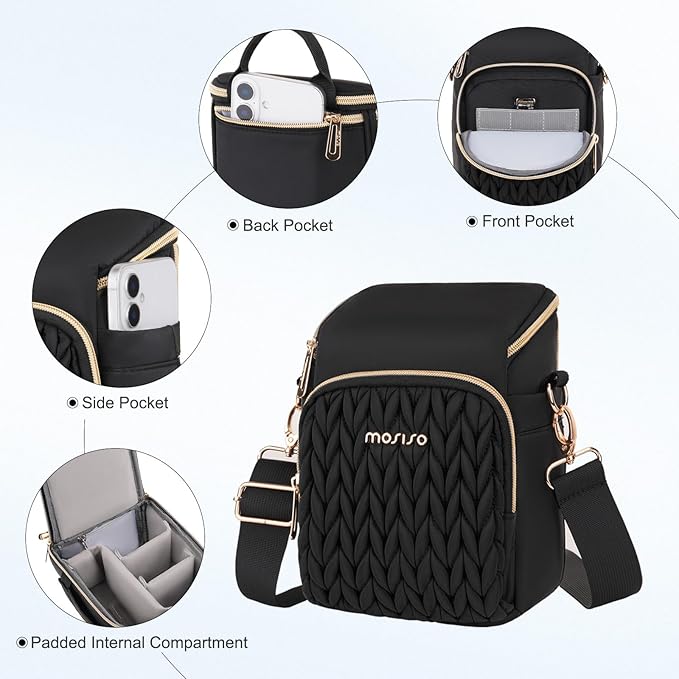 MOSISO Camera Bag, Small Dual Access Crossbody Shoulder Bag