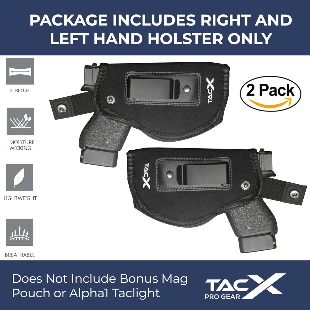 Skiennix Universal IWB Holster - Concealed Carry Inside The Waistband | Flexible Neoprene for S&W M&P Shield 9/40, 1911, XDS, Taurus, Glock