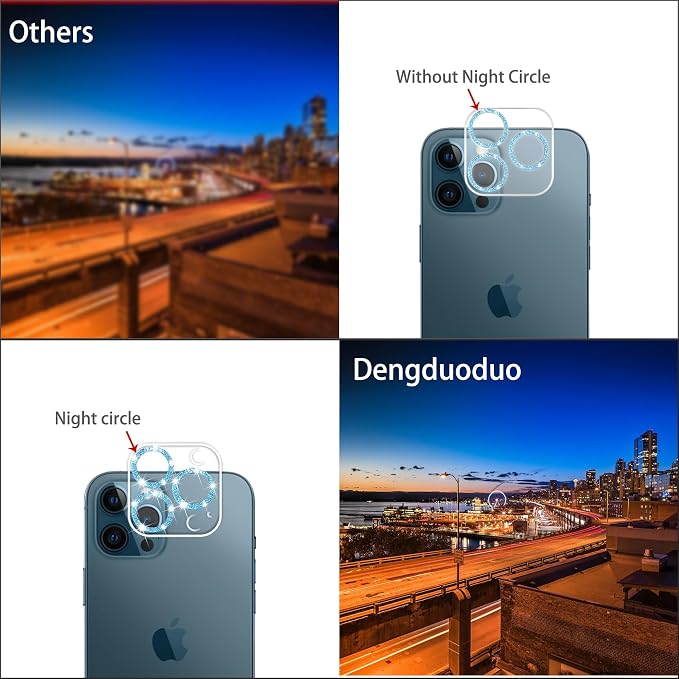 Dengduoduo 3 Pack Tempered Glass Camera Lens Protector