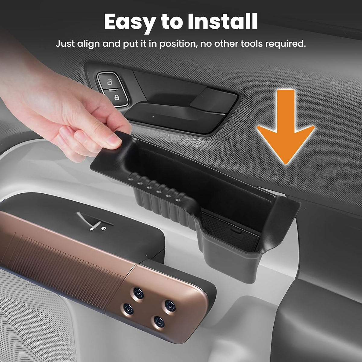 Canvcle Door Handle Storage Box for 2022-2025 2026 Ford Maverick Accessories, Front Rear Door Side Storage Insert Tray Organizer Grab Handle Pocket Container 4PCS