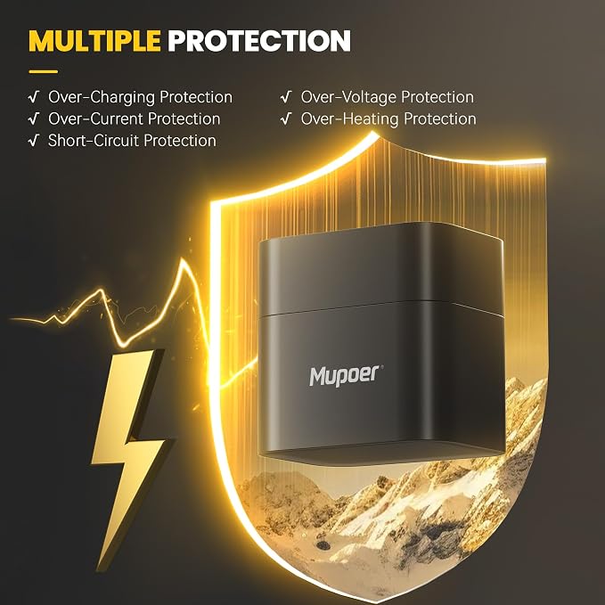 Mupoer Rechargeable Lithium Batteries AA 8-Pack
