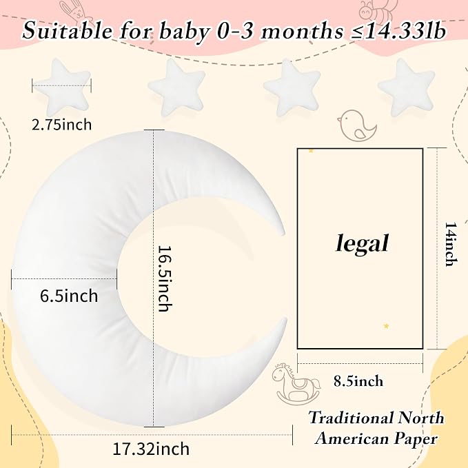 IGMaryBox Baby Moon Star Pillow Newborn Posing Pillow Newborn Photography