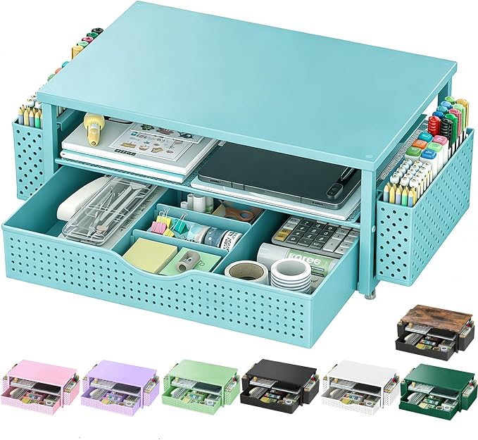 Spacrea Desk Organizer and Accessories, Computer Monitor Stand Riser