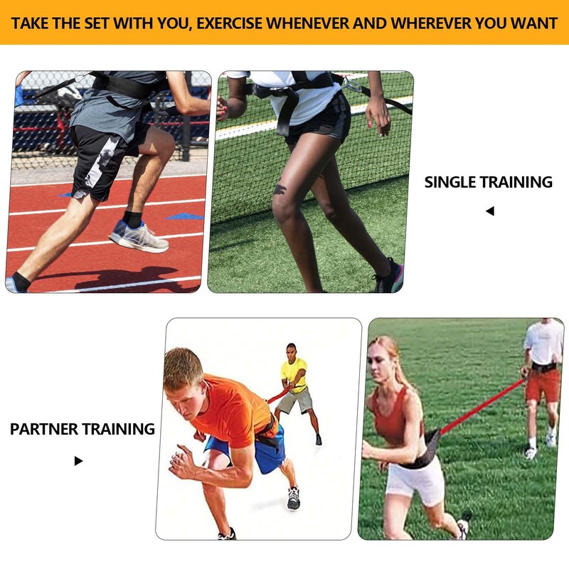 Tuyzhrymlic 80lb Resistance Band Finess Training Set, Shoulder Belt Explosive Speed Agility Training Equipment Double People Physical Exercising Suit for Various Sports