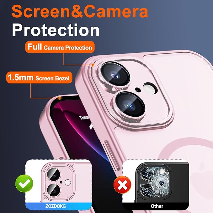 for iPhone 16 Case with Privacy Screen Protector and Camera Protection