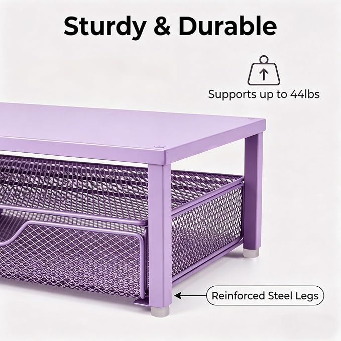 Spacrea Desk Organizer and Accessories, Computer Monitor Stand Riser