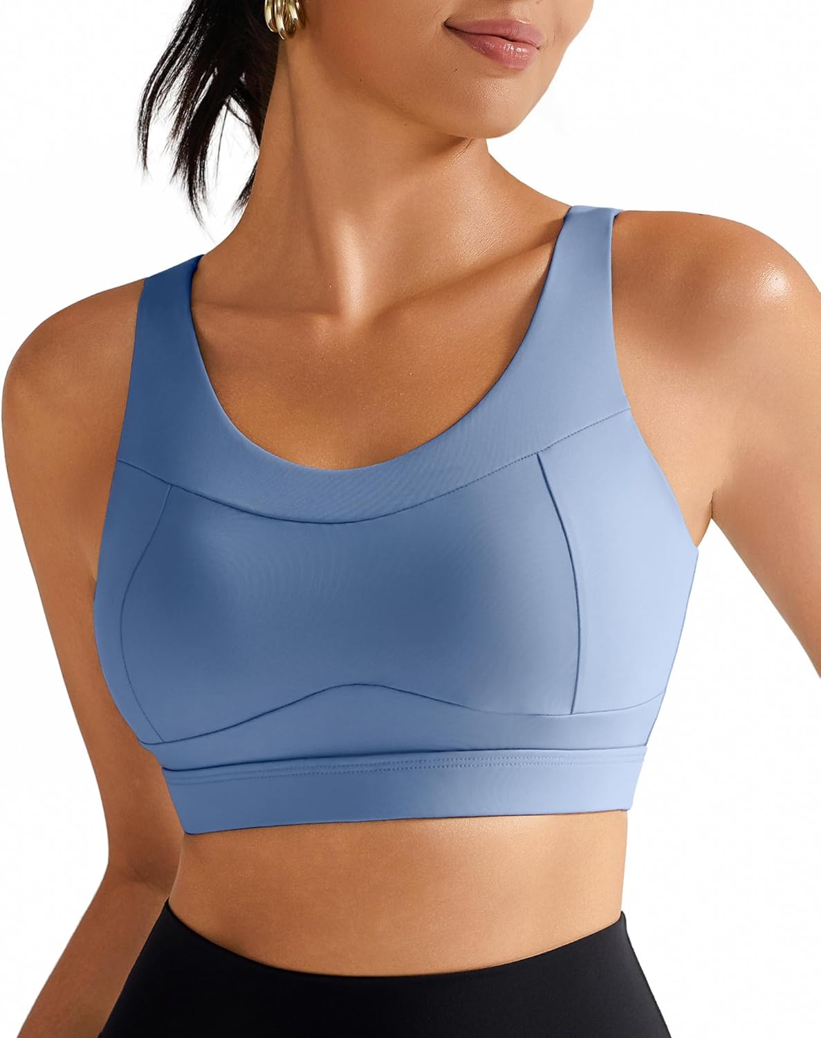 RUNNING GIRL High Impact Sports Bra - Racerback Workout Crop Tank Top for Ultimate Comfort & Support