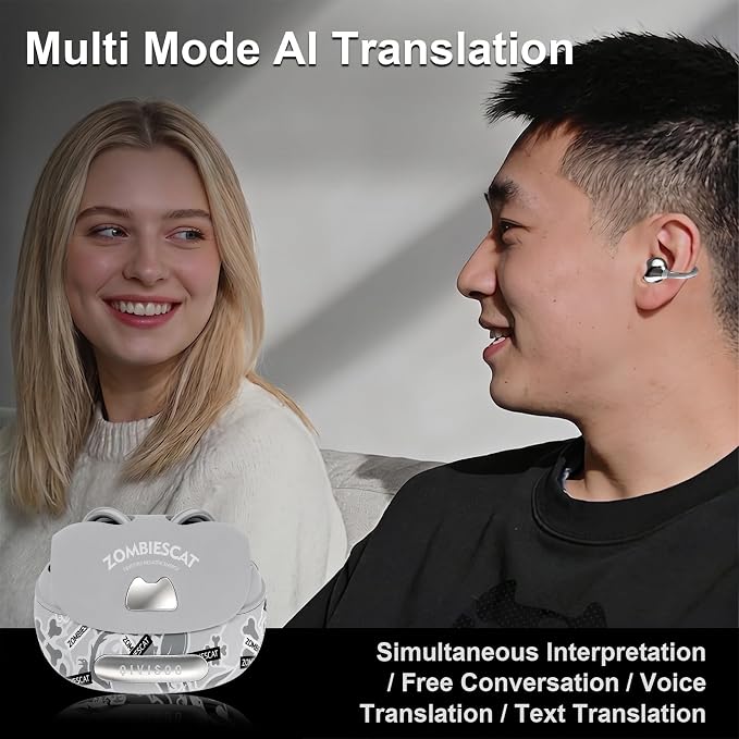 Third-generation Open Headphones, Clip-on Earplugs, True Wireless TWS Bluetooth 6.0 Earclip Earphone with Microphone, Stable to Wear Suitable for Glasses Wearers and Outdoor Sports and Running, White
