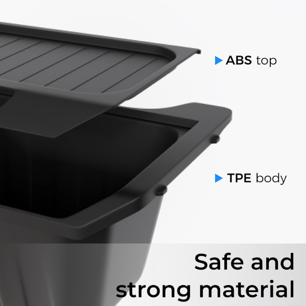 Rear Center Console Organizer for Tesla Model Y, 2024 Upgraded Anti-Slip Lid Cover, Car Trash Can for Tesla Model Y Accessories