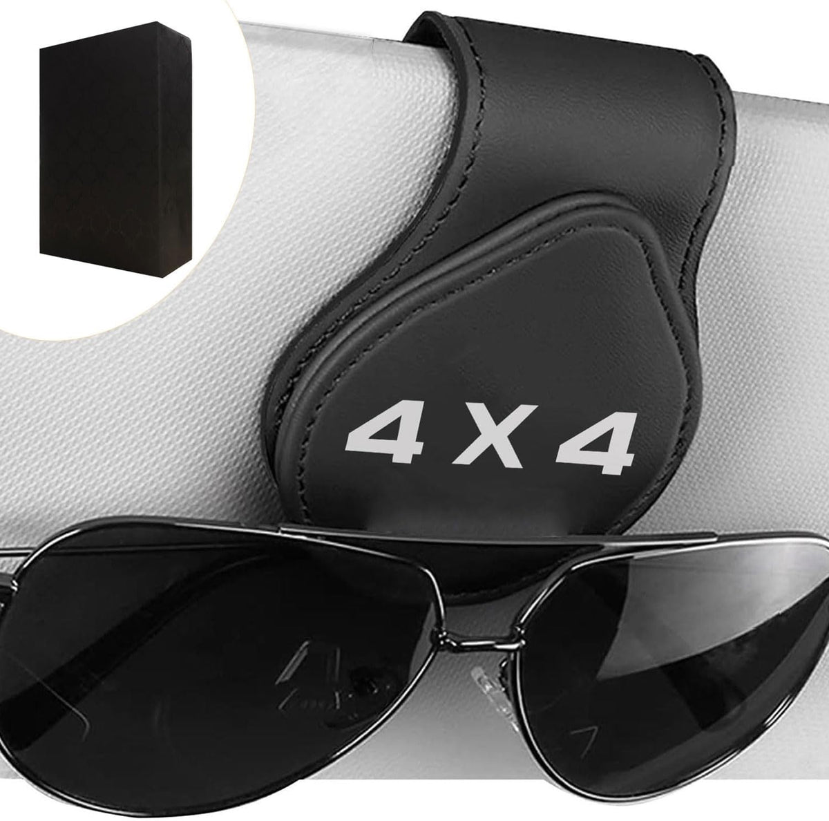 Sunglasses Holder Suit for Dodge Challenger Charger SRT RAM Car Sun Visor Magnetic Leather Glasses Sunglass Clip Eyeglasses Mount Car Accessories for Dodge Owners