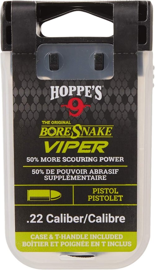 Hoppe's Boresnake® Viper Pistol Cleaner - T-Handle Design for Effortless Cleaning