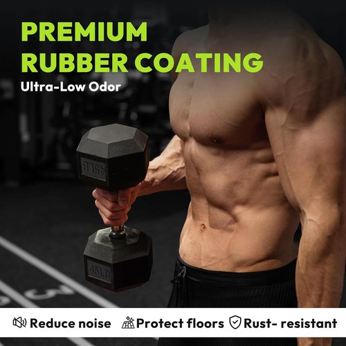 HANDBODE Hex Dumbbells Set - Rubber Encased 45-480 lb Hand Weights for Home Gym & Strength Training