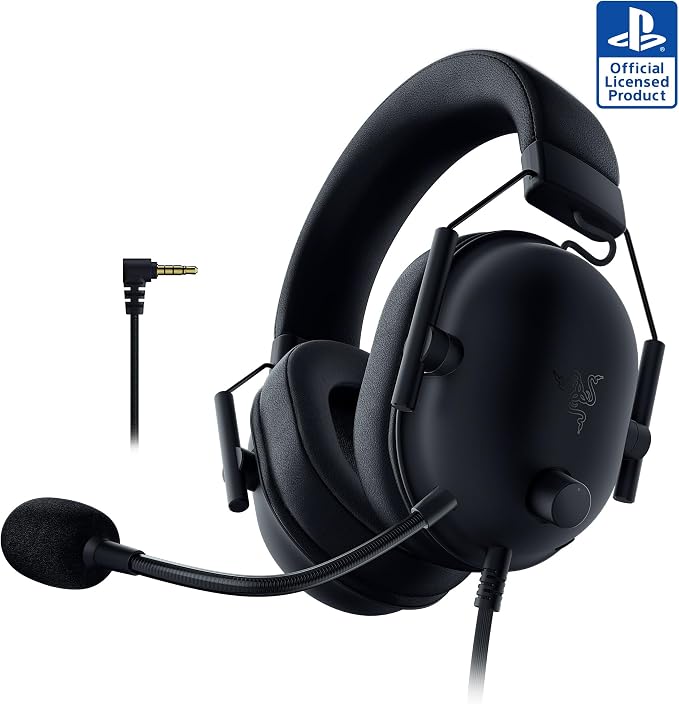 Razer BlackShark V2 X Wired PlayStation Gaming Headset, Black | 50mm Drivers, Cardioid Mic, Lightweight, Comfortable Noise Isolating Earcups, For PS5, Xbox Series X, PC, Switch, 3.5 mm Jack