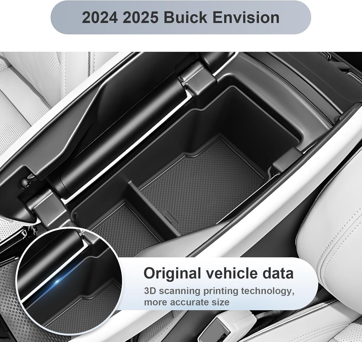 SKTU Upgrade for 2024 2025 2026 Buick Envision Accessories Center Console Organizer for 2024 2025 2026 Buick Envision (Preferred/Sport Touring/Avenir) Console Tray 2024-2026 Envision Insert ABS Tray
