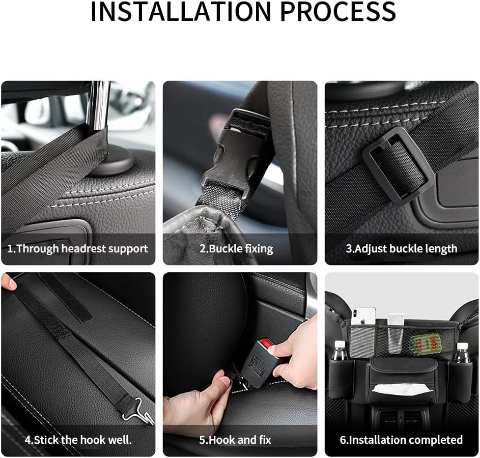 JEYODA Car Handbag Holder Between Seats Suede Large Capacity Car Purse Holder Automotive Consoles & Organizers for Document Phone Storage Car Organizer(1925-style 2 grey)