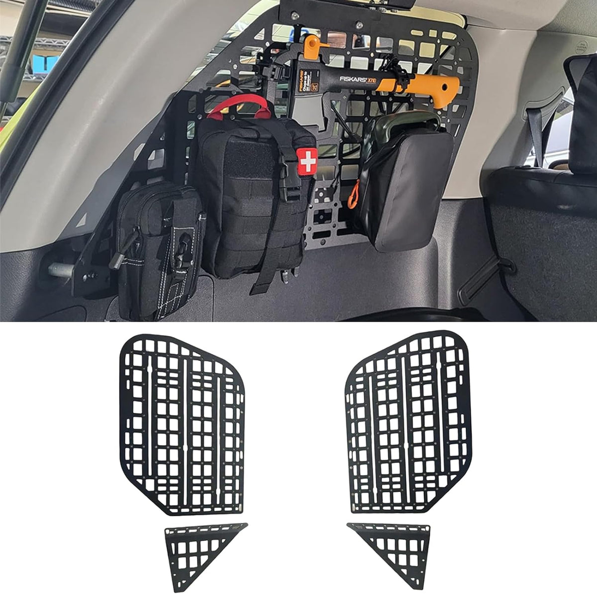 Rear Window Molle Panel Interior Cargo Rack for 2010-2024 Toyota 4Runner | Stainless Steel Material,Modular Storage Panel System,Fits 5th Generation 4Runner,No Drilling Required