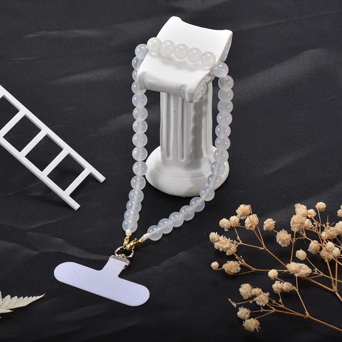 Agate Beaded Phone Wrist Strap for Women Men Stone Beads Charm Handmade