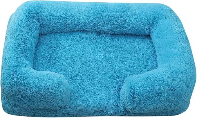 Dog Beds Large Sized dog Orthopedic, Sofa Dog Bed with Waterproof Lining and Nonskid Bottom, Rectangle Washable Dog Bed for Medium Small Dogs and Cats Comfortable ( Color : Blue , Size : 23 x 18" )