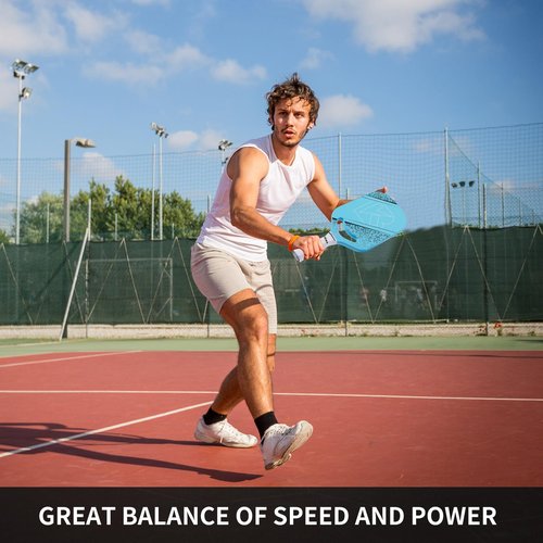 BKL BeikaLen USAPA Carbon Fiber Pickleball Paddle | T700 Carbon Friction Surface Pickleball Paddle | 20mm Honeycomb Core | The Pickle Ball Paddle Designed for Unmatched Control and Added Power Blue
