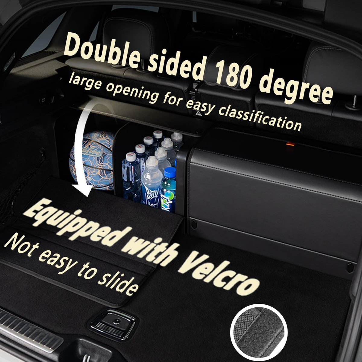 GMQ Trunk Organizers for Car,Car Organizers and Storage for SUV,Magnetic Lid with Collapsible Storage, Large Capacity for SUV, Truck, MPV (M-15.8×13×12.5 IN)