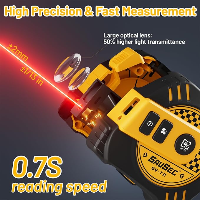 2 in 1 Laser Tape Measure, Rechargeable Laser Measure & 16ft Self-Locking