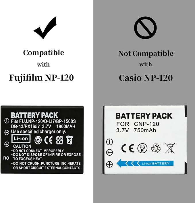 Norifon NP-120 USB Charger for Fujifilm FinePix 603, FinePix F10, FinePix F10
