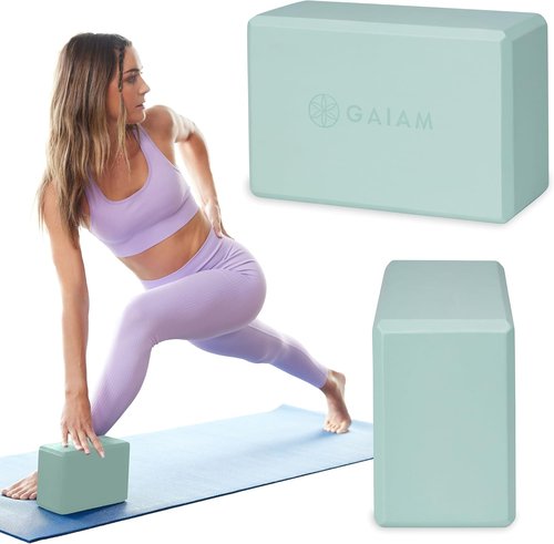 Gaiam Yoga Block - Supportive Latex-Free EVA Foam - Soft Non-Slip Surface for Yoga & Pilates