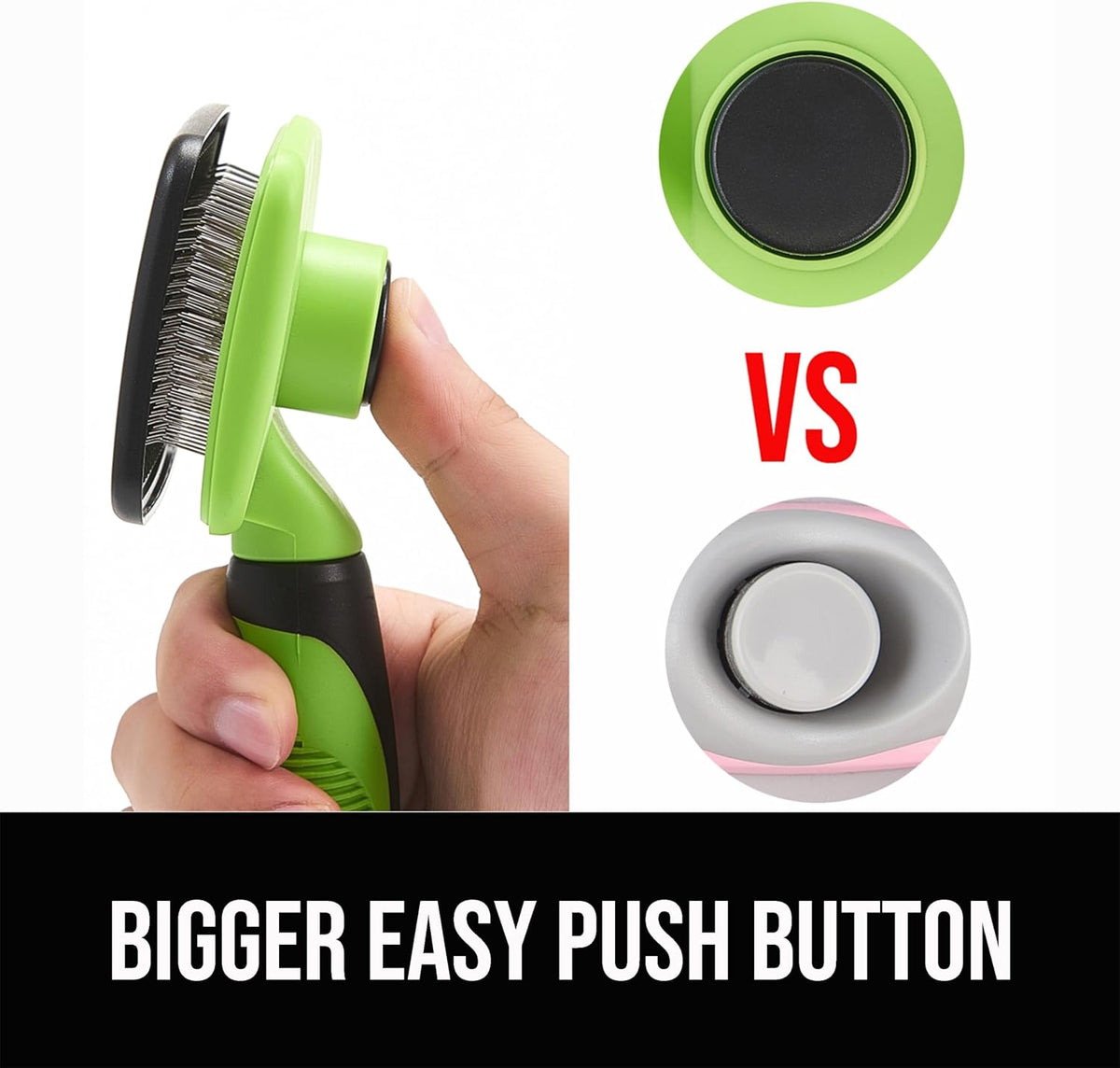 Skiennix Self-Cleaning Slicker Brush - Skin-Friendly Grooming Tool for Dogs & Cats | Green