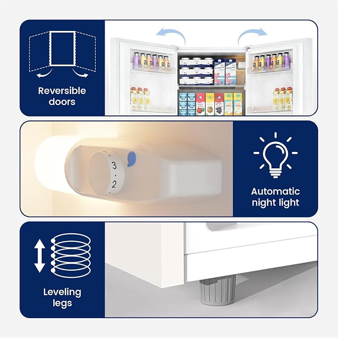 Apartment 7.1 Cu.Ft Refrigerator with Bottom Freezer Cream White | Office Fridge with Bottom Freezer, Large Capacity, Energy Saving, Adjustable Thermostat, Low Noise
