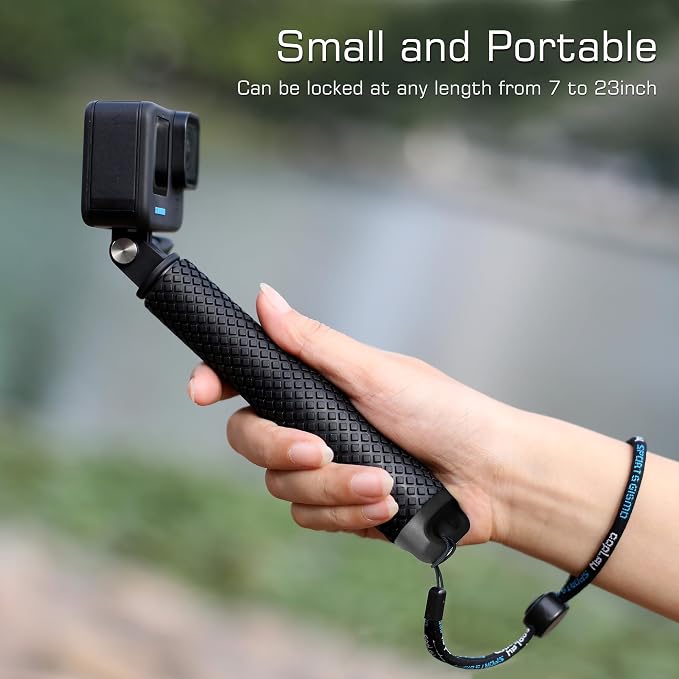 GEPULY Short Selfie Stick for GoPro/DJI/Insta360/AKASO Action Cameras