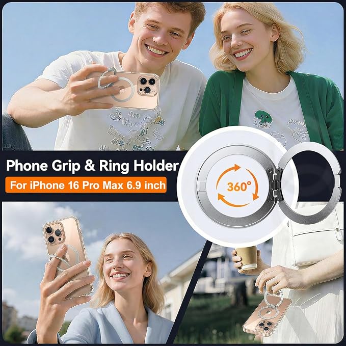 toushion 3 in 1 for iPhone 16 Pro Max Case Stand |Build in Kickstand, Screen