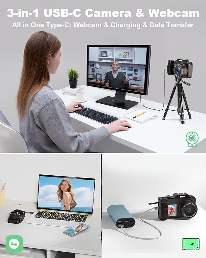 5K-Digital-Cameras for Photography: 2026 Upgrade 80MP 3.5"+2" Dual Screen for